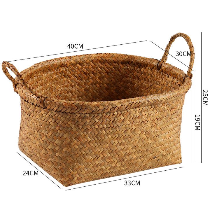 Unisex Natural Fiber Storage Basket with Wide Rim Bowlift
