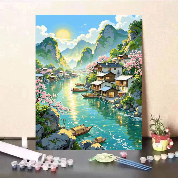 Scenic Landscape DIY Paint by Numbers Art Kit Bowlift