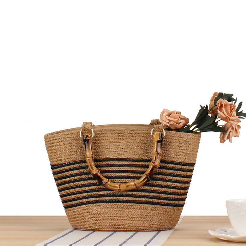Handmade basket bag with bamboo handles Bowlift