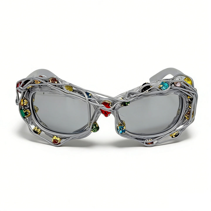 Ladies striking designer sunglasses with rhinestone applications Bowlift