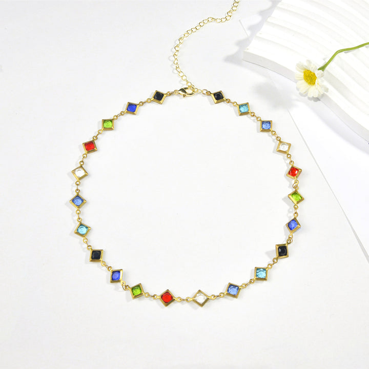 Colorful Gemstone Chain Bracelet Bowlift 1788164354