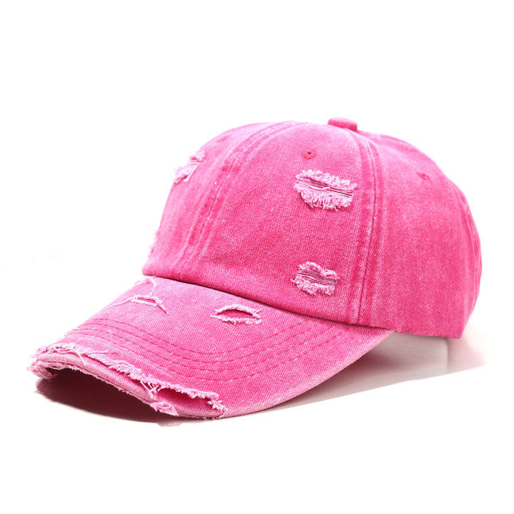 Women's washed baseball cap with destroyed look Bowlift