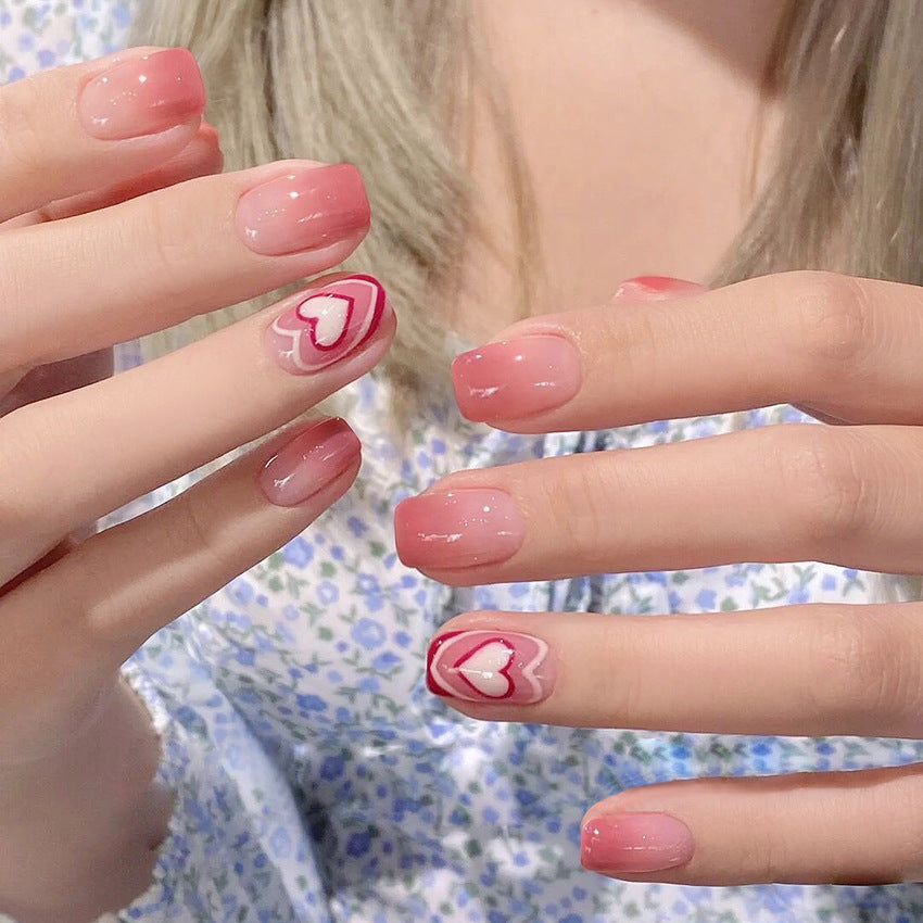 Artistic Heart Design Press-On Nail Set Bowlift 178815*10mm0446