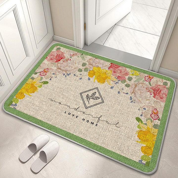Decorative Floral Welcome Mat Bowlift