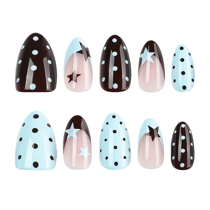 Artful Nail Extensions with Modern Star Design Bowlift