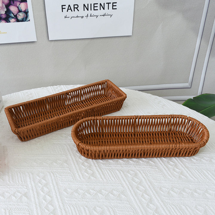 Stylish Woven Rectangular Serving Tray Bowlift