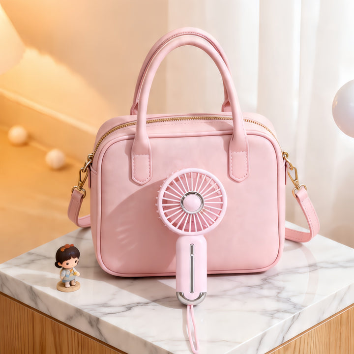 Women Portable Mini Hand Fan with USB Charging Function and Ergonomic Handle Bowlift