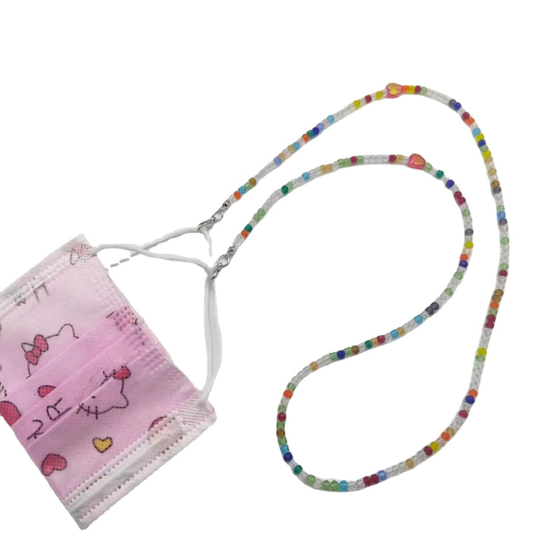 Colorful glass necklace with heart pendant Bowlift