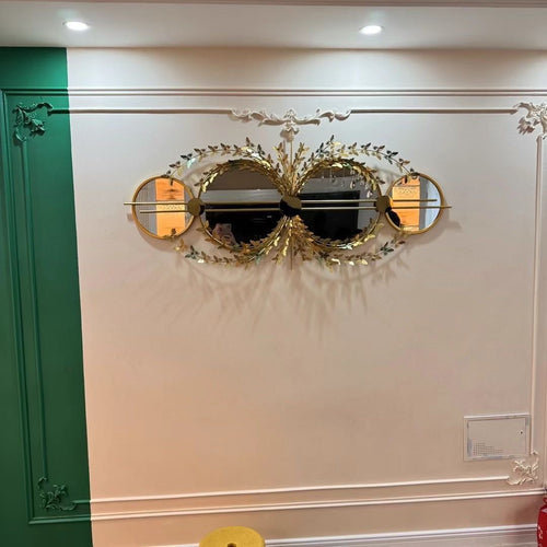 Elegant Botanical Wall Mirror with Decorative Floral Accents Bowlift