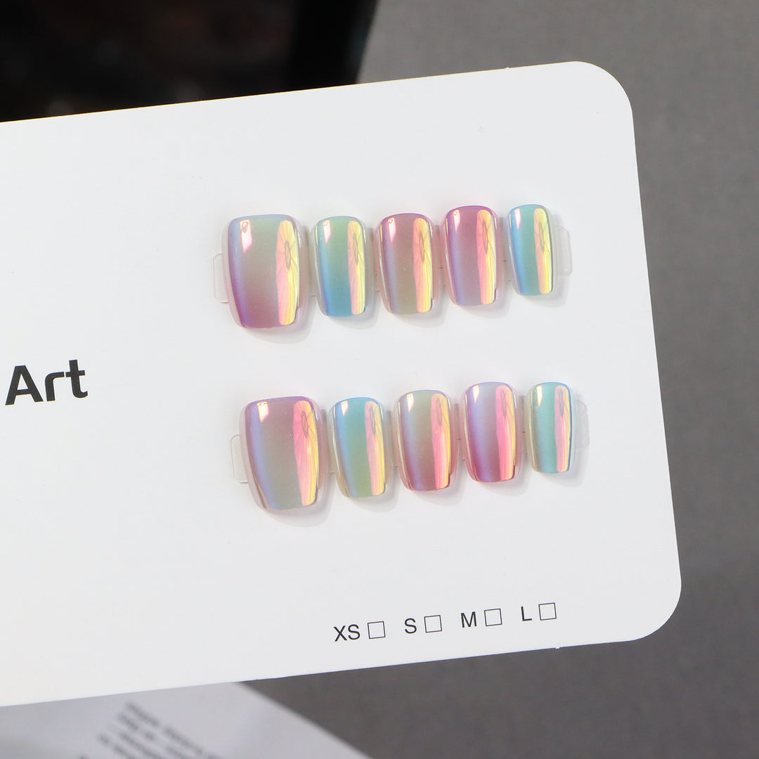 Premium Holographic Press-On Nail Set Bowlift