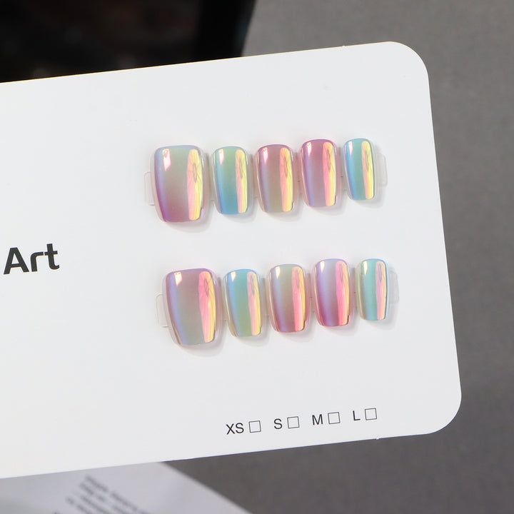 Premium Holographic Press-On Nail Set Bowlift
