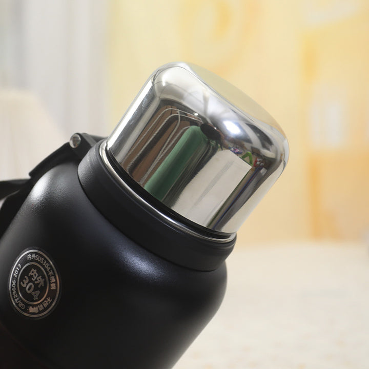 Women's Insulated Bottle with Removable Tea Strainer and Carry Strap Bowlift