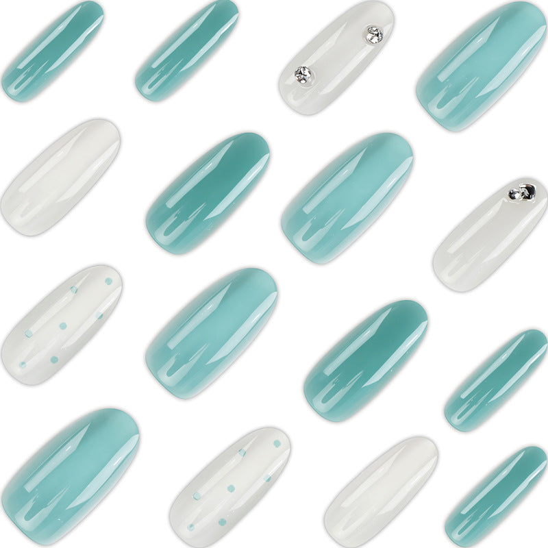 Decorative Press-On Nail Set with Crystal Accents Bowlift