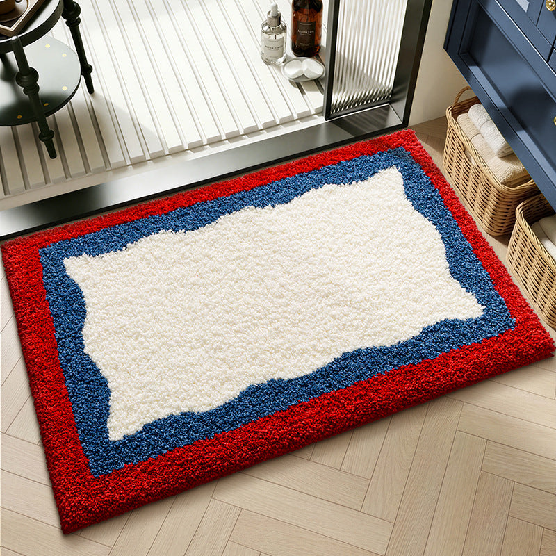 Plush Textured Zigzag Bath Mat Bowlift