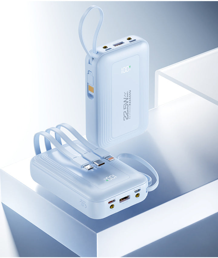 Portable power bank with integrated fast charging ports and digital display Bowlift