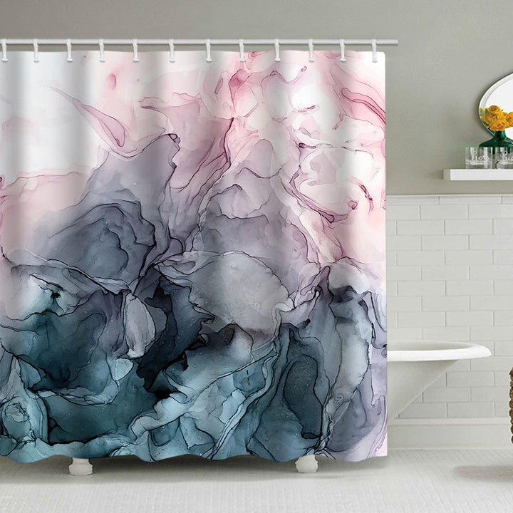 Artistic Marble Design Shower Curtain Bowlift