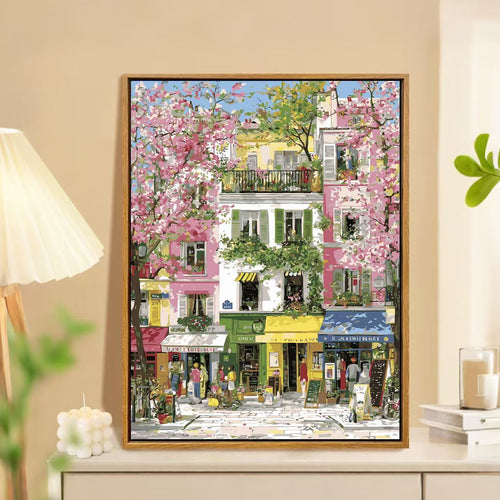 Charming Springtime Market Landscape Wall Art Bowlift