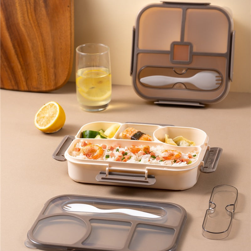 Multi-Compartment Insulated Food Container with Utensil Set