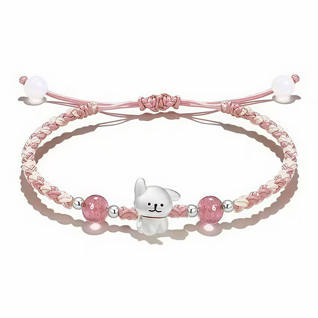 Playful Dog Charm Beaded Bracelet Bowlift