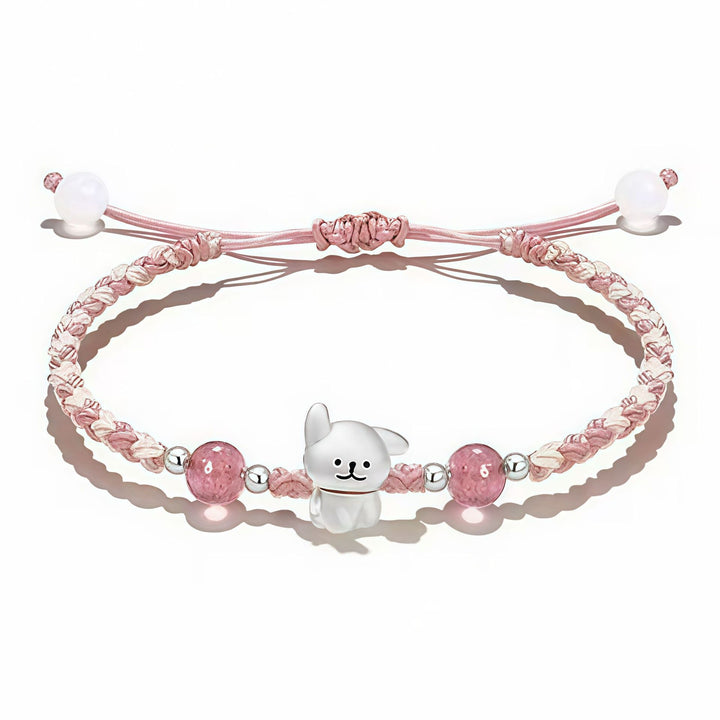 Playful Dog Charm Beaded Bracelet Bowlift