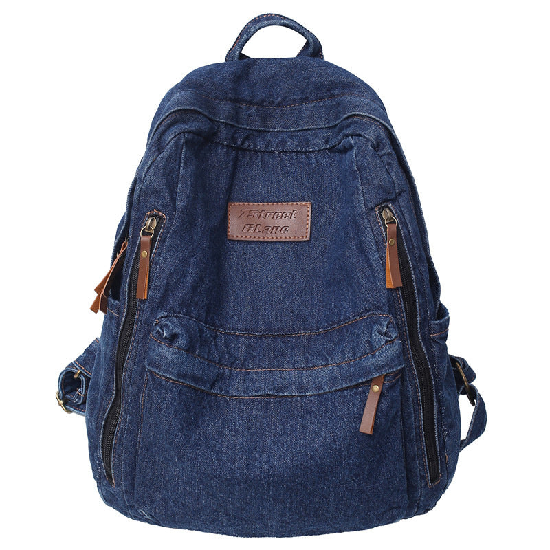 Casual Denim School Backpack Bowlift