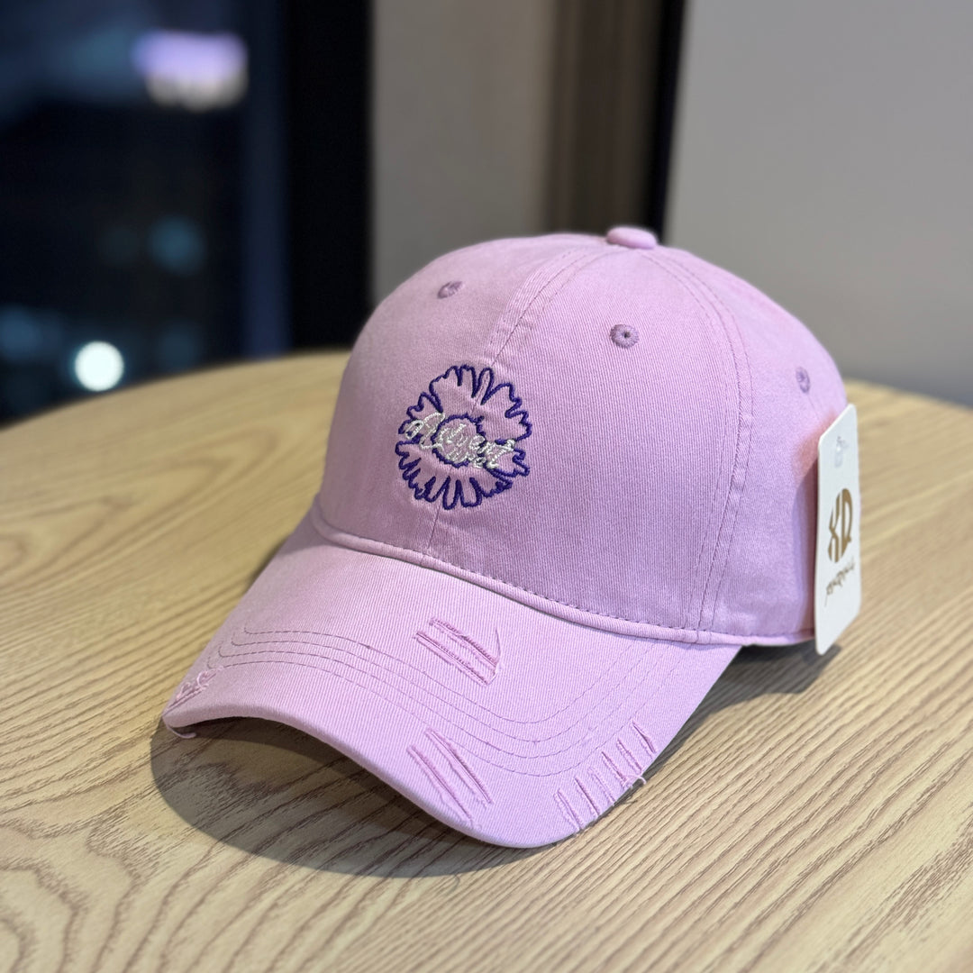 Unisex Embroidered Flower Design Baseball Cap Bowlift