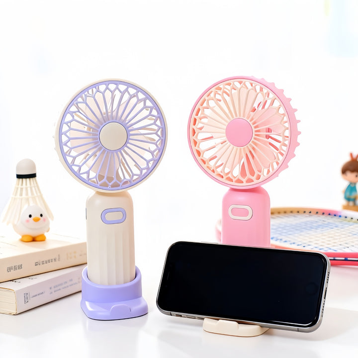 Women's Portable Mini Fan with Integrated Stand Bowlift