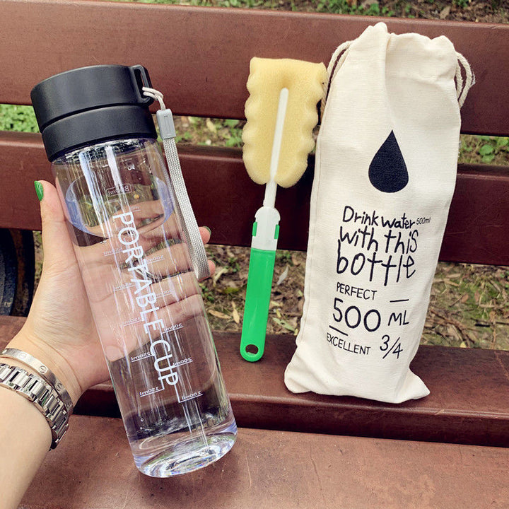 Women's portable water bottle with practical cleaning system Bowlift