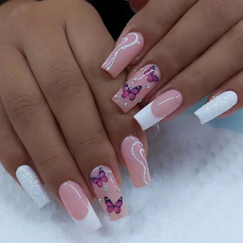 Glamorous Glittery Stiletto Press-On Nails Bowlift