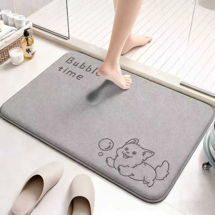 Absorbent Cartoon-Themed Bath Mat Bowlift