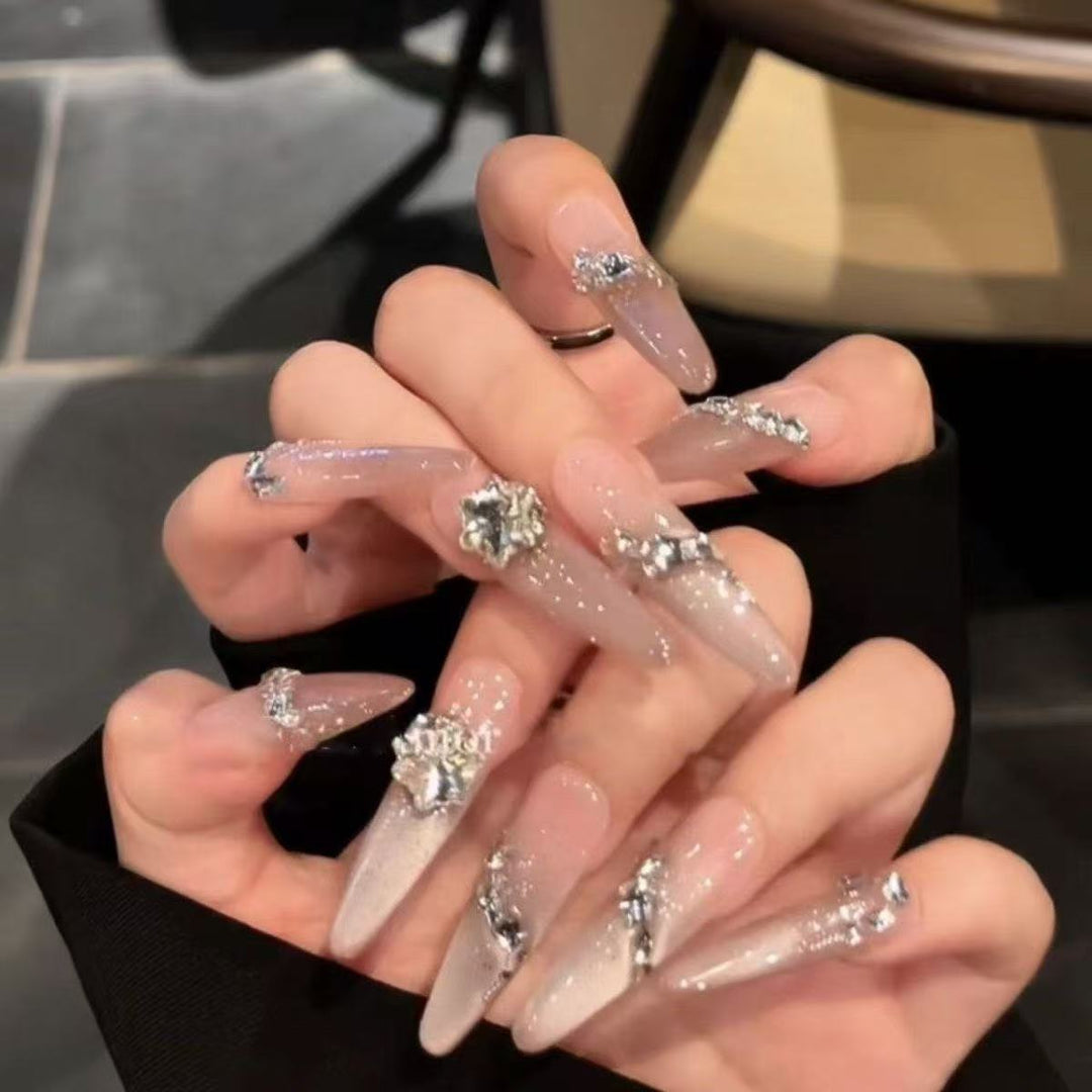 Exquisite Crystal-Embellished Press-On Nails Bowlift