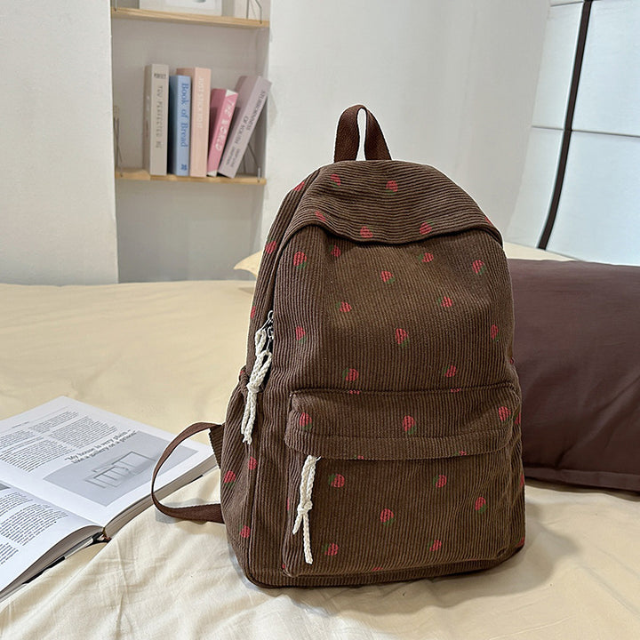 Corduroy Polka Dot Backpack
