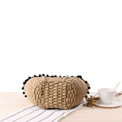 Basket bag with decorative, fringed edge Bowlift