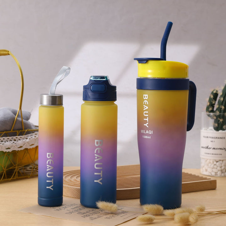 Ladies stylish and practical water bottle with design and time markings Bowlift