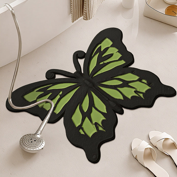 Butterfly Shaped Bathroom Rug Bowlift
