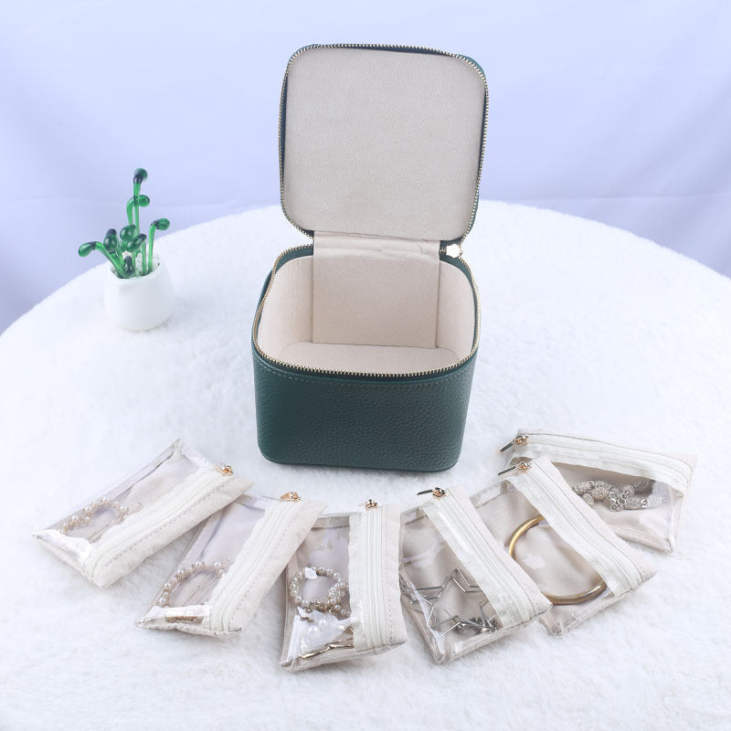 Cosmetic organizer handbag with transparent compartments Bowlift