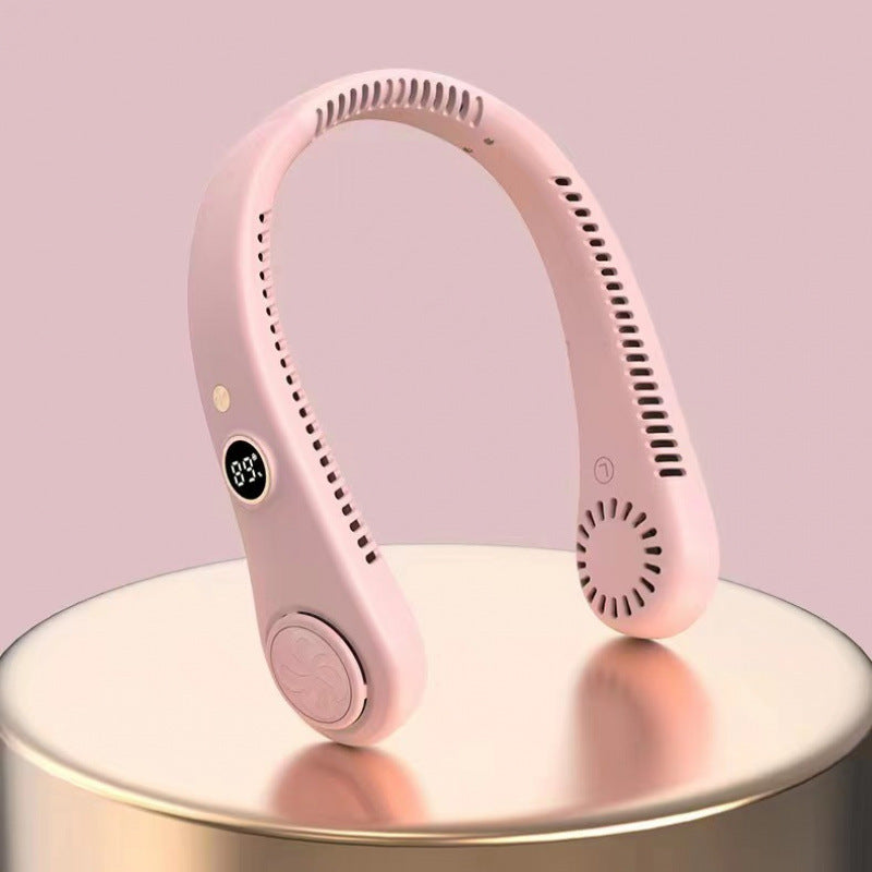 Cooling hands-free wearable neck fan with adjustable speed settings and silent brushless motors Bowlift