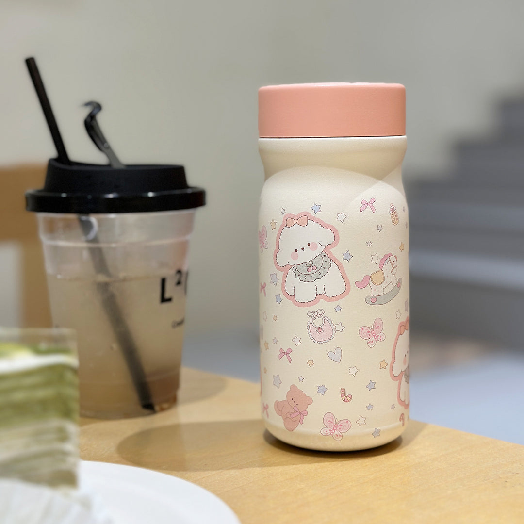 Women Insulated Water Bottle with Cute Animal Design Bowlift
