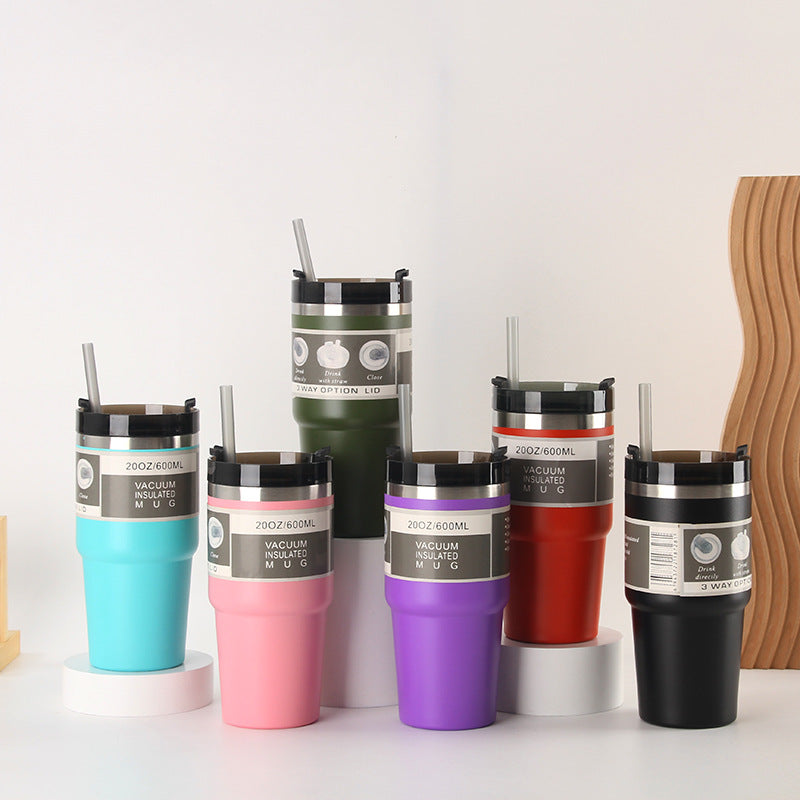 Women Insulated Drinking Cups with Reusable Straw Bowlift