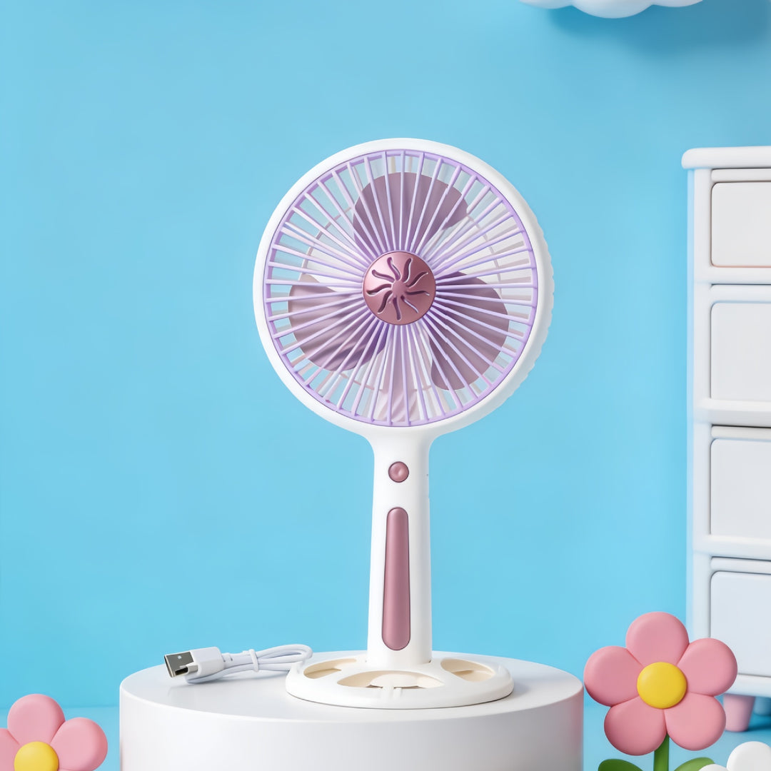 Women's Portable Mini Fan with USB Charging Function and Ergonomic Handle Bowlift