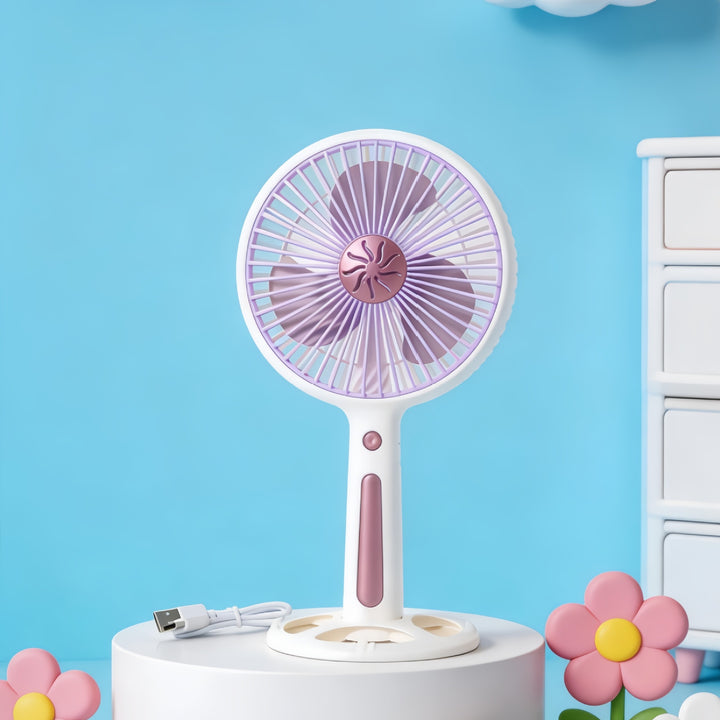 Women's Portable Mini Fan with USB Charging Function and Ergonomic Handle Bowlift