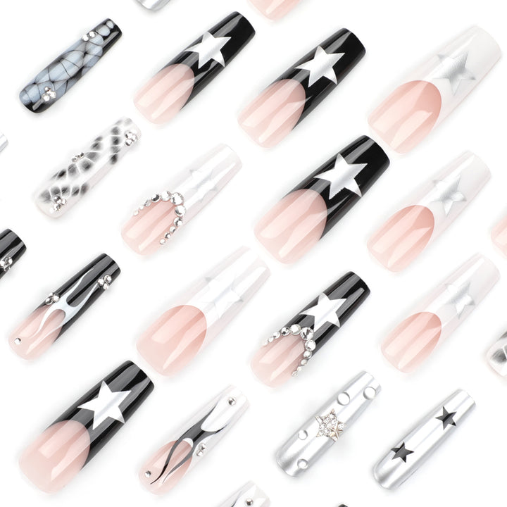 Artificial Nail Set with Glamour Accents Bowlift