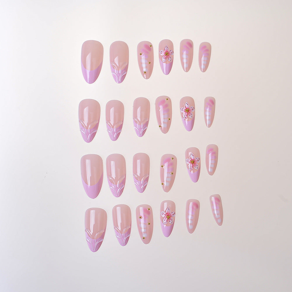 Floral Art Press-On Nail Set Bowlift