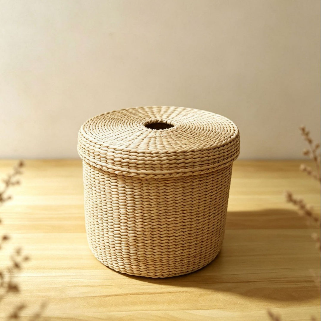 Decorative Woven Tissue Box Cover Bowlift