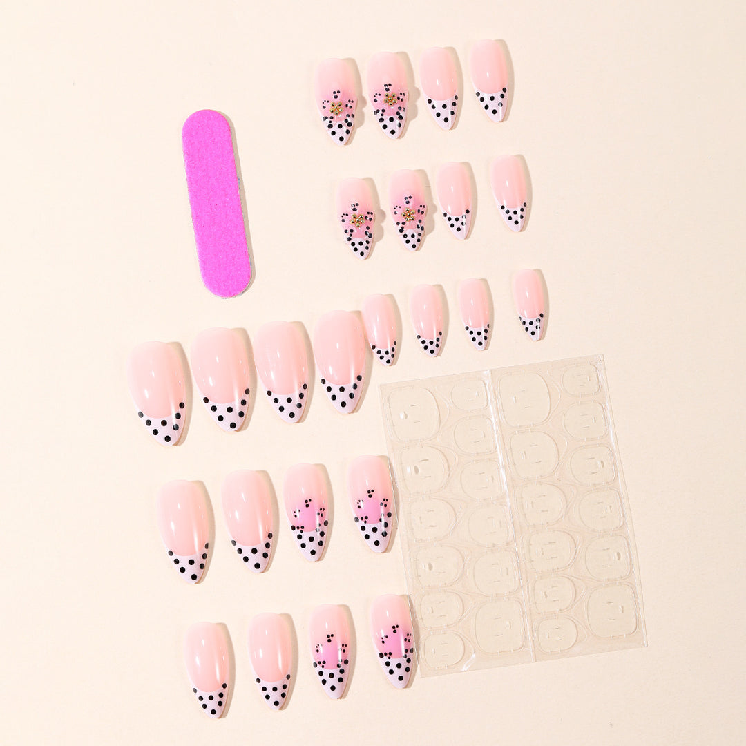 Elegant Floral Design Stiletto Nail Art Extensions Bowlift