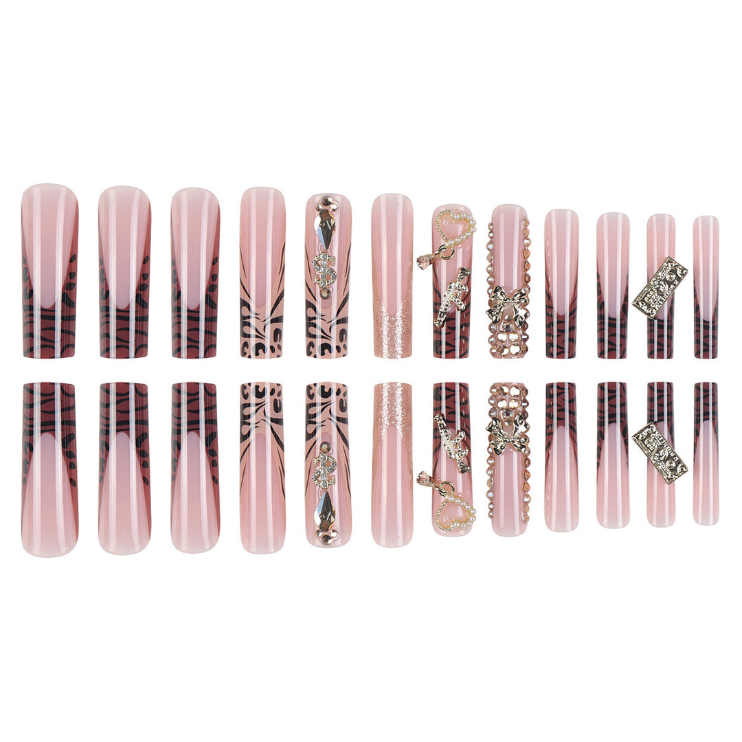 Glamorous Stiletto Press-On Nails with Decorative Accents Bowlift