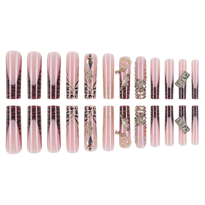 Glamorous Stiletto Press-On Nails with Decorative Accents Bowlift