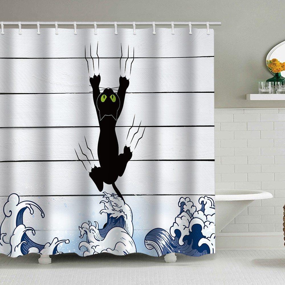 Artistic Dog Illustration Shower Curtain Bowlift