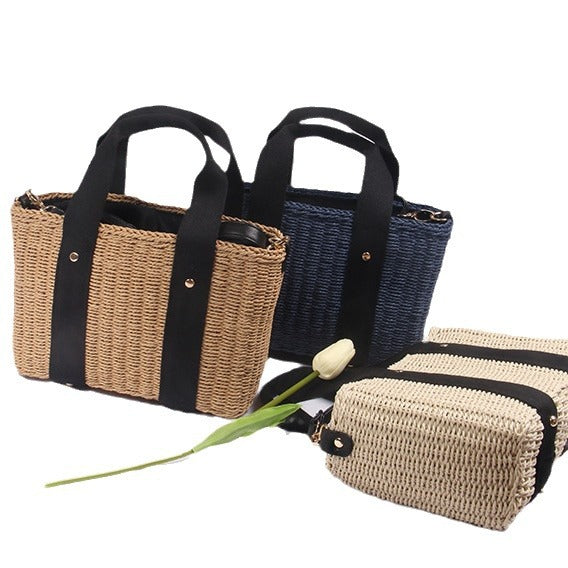 Spacious straw tote bag with comfortable, reinforced handles Bowlift