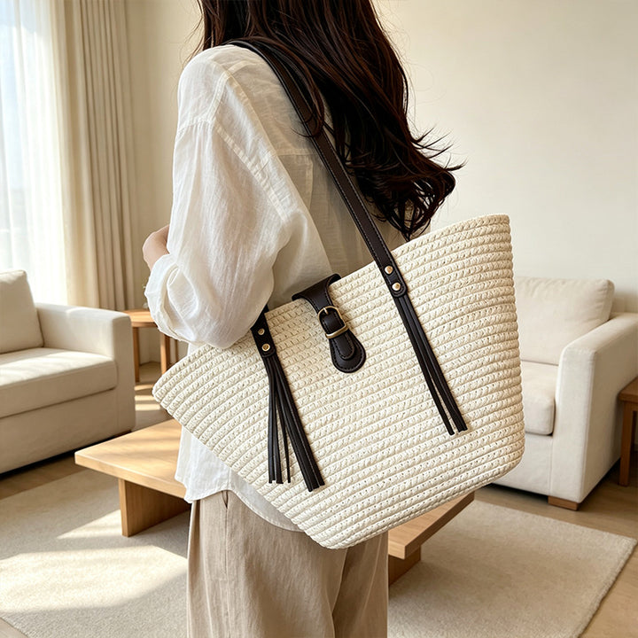 Stylish Woven Beach Tote Bowlift